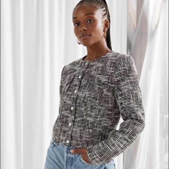 NWT & OTHER STORIES Tailored Tweed Jacket - Picture 10 of 10
